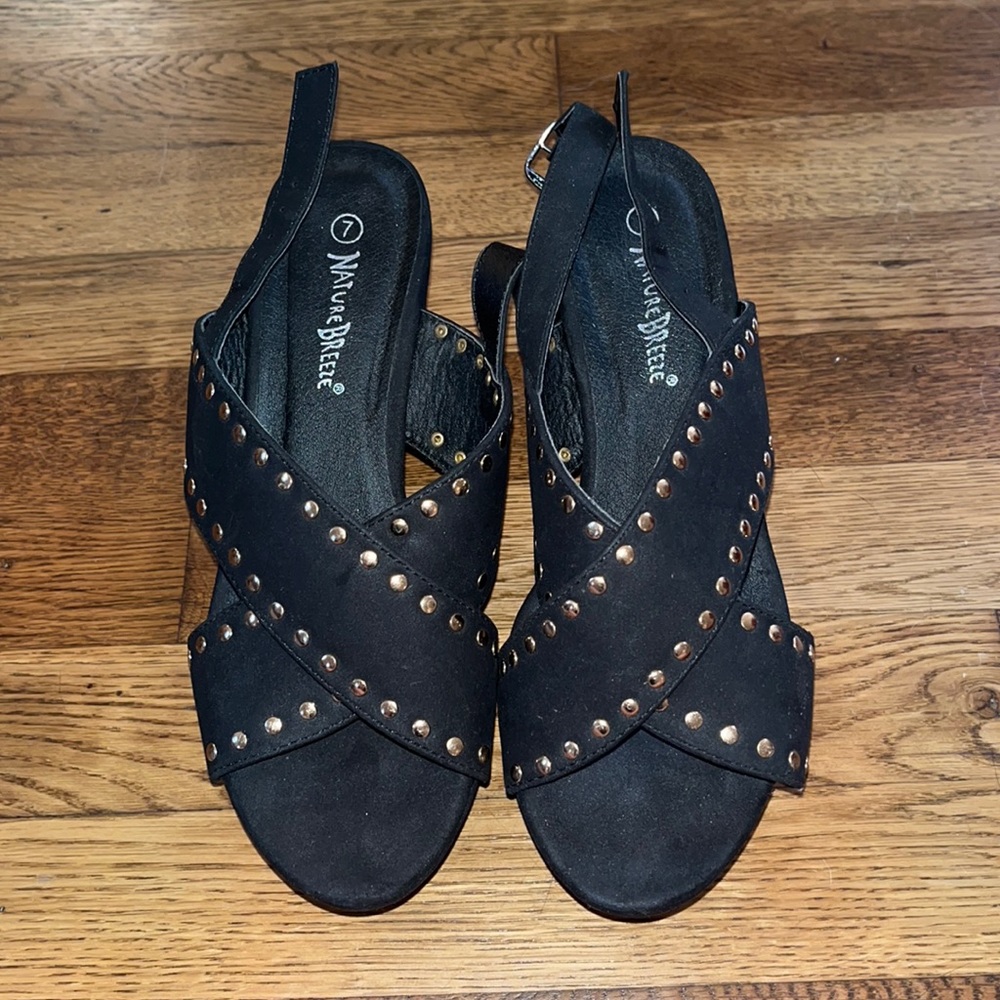 Black heeled sandals